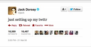 NFT of Jack Dorsey's first tweet up for sale