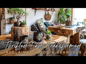 🌟 Thrifted Finds Transformed: Modern Rustic Decor Using Reclaimed Wood & Branches