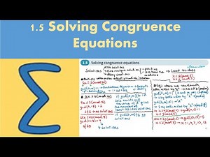 1.5 Solving Congruence Equations (FP2 - Chapter 1: Number theory)