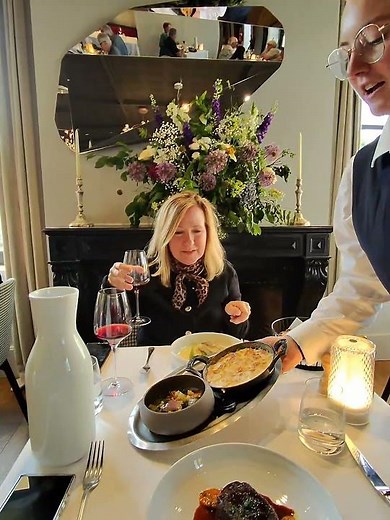 Here comes the food at relais de chambord hotel Chambord, Amboise , France | Our Tour De France 2026