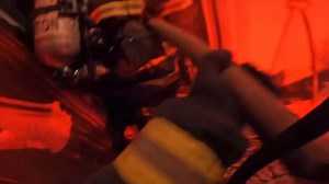 A brief view from Lt. Chapman’s body cam during the initial fire attack early Sunday morning (2/8) on Southern Dr in West Whiteland Township. | West Whiteland Fire Company