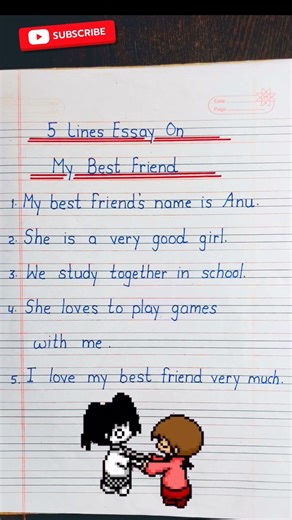 5 Lines Essay On My Best Friend | My Best Friend Essay | Essay On My Best Friend #shorts #myfriend