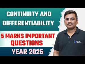 2nd PU CONTINUITY AND DIFFERENTIABILITY 5 MATKS IMPORTANT QUESTIONS 2025