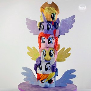 A colorful 6-tiered cake to represent each of the My Little Pony ponies! 🦄🌈 (So cute, The Butter End!) #RidiculousCakes > Back-to-Back Premieres Start at 10|9c Tonight | Food Network