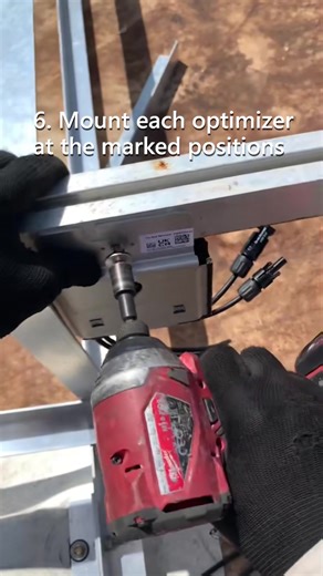 How to Streamline Your Optimizer Spacing Workflow! ☀️ Instead of using a measuring tape to set your distance between optimizers (which can be cumbersome on large-scale rooftops), grab a rail and transform it into your measuring pole! Here's how you do it: 1. Mark: Place the rail and mark its end with a marker. 2. Slide & Repeat: Slide the rail forward to the mark, creating the next spacing point. 3. Repeat: Continue this process throughout the entire installation, leaving perfect spacing for eac