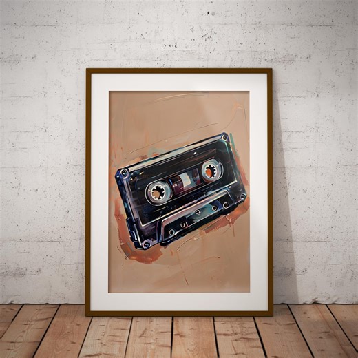 80s Cassette Tape Art Print – Retro Music Room Decor - Etsy UK