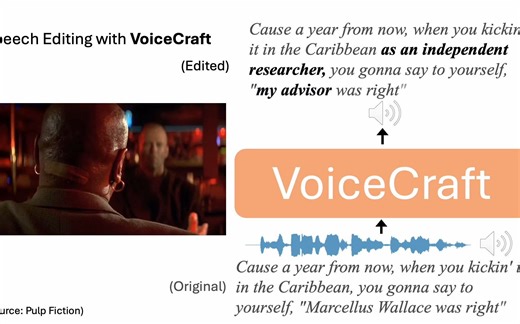 VoiceCraft 开源语音编辑和自然的文本到语音