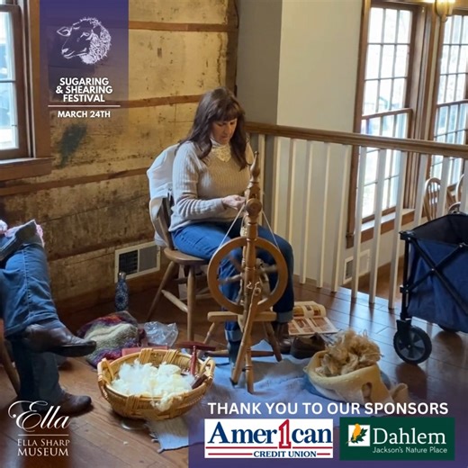1.4K views · 20 reactions | Did you know sheep are the primary source of wool for spinning? 臨 Experience and learn more about the wool spinning process at this year's Sugaring & Shearing Festival, March 24th from 12-4pm! | Ella Sharp Museum | Facebook