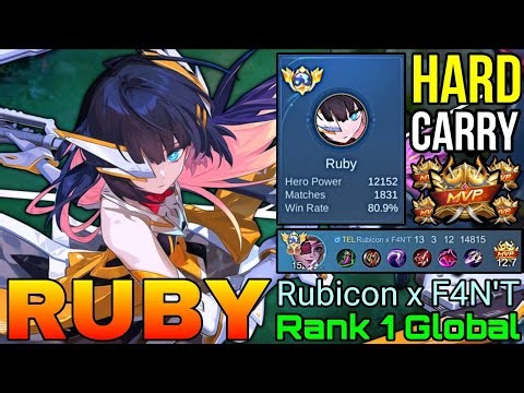 Hard Carry Ruby 80% Win Rate - Top 1 Global Ruby by Rubicon x F4N'T - Mobile Legends
