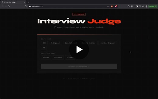 AI Interview Judge: FastAPI React Project | R. Aditya Prakash posted on the topic | LinkedIn