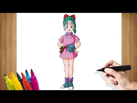 Bulma - How to Draw Bulma (Dragon Ball) - Step by Step Tutorial