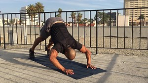 Dive Bomber Push Up - Chest & Tricep Strength & Spine Flexibility in 1 Move HOW TO: 1. Initiate from a Push Up Position - Start by assuming a push-up position with your hands slightly wider than shoulder-width apart. 2. Transition to Downward Dog - Push your hips back towards your heels while applying pressure through your palms. This positions you in a classic Downward Dog. 3. The Controlled Dive - With deliberate control, descend your face, chest, and belly towards the ground in a fluid, divin