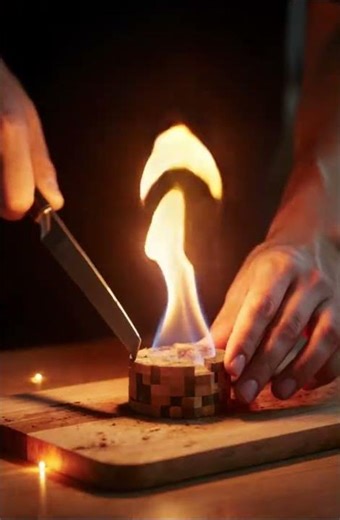Slicing a Minecraft Torch 🔥 (Flame Inside)