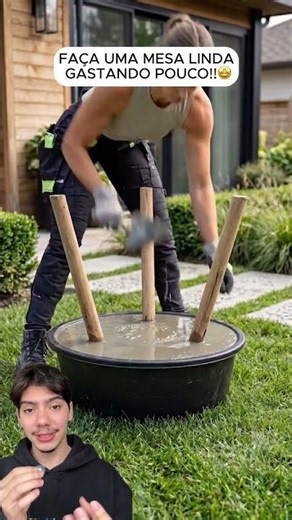 Can you build a luxury table using just a bucket of cement? 🪣🪑