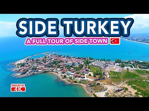 SIDE TURKEY - Full tour of Side Old Town, Shops, Harbour and Streets in Side Turkey