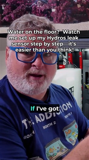 Water on the floor? 😱 Watch me set up my Hydros leak sensor step by step—it’s easier than you think! #HydrosSensor #LeakDetection #WaterLeak #saltwateraquarium #reeftank | SaltwaterAquarium.com