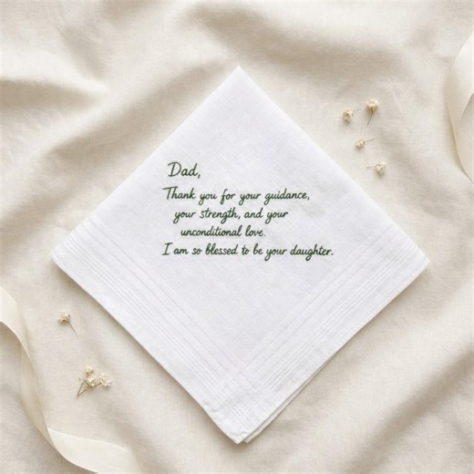 Groom Handkerchief Gift From Bride, Custom Embroidered Cotton Hanky, Wedding Day Keepsake - Etsy