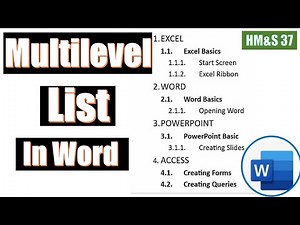 How To Create Multilevel List In Word Promote And Demote Level