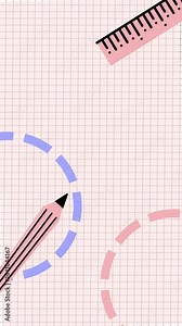 Creative drawing tutorial using simple shapes and patterns for beginners and enthusiasts in a home workspace Stock Video
