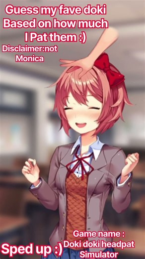 Doki doki head pats :)#dokidokiliteratureclub #ddlc
