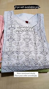 4.2K views | Avaialble pieces in 3 pc set. Sizes clearly mentioned. For full view chk the below link https://fb.watch/mRgSvzznPi/?mibextid=Nif5oz But only the pieces in the short video only available. For bookings whatsapp 9962537344 No cash on delivery.Only prepaid. No exchange no refund for personal satisfaction. Opening video must for any issues. Community Link https://chat.whatsapp.com/EHNn0K77erPILIHiFW6PJS | Nandhini Salwars | Facebook