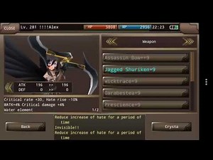 Iruna Online Assassin Equipo / Assassin gear set up