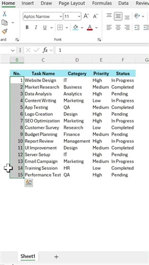 Here's How to add a dot to excel serial number in excel #excelshorts #excel #exceltipsandtricks