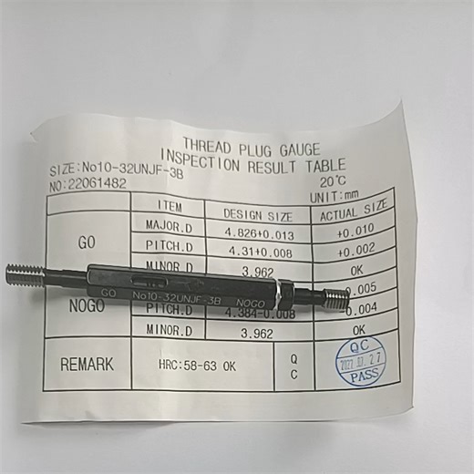 Inspect Thread Hole Diameter Measuring Thread Plug Gauge