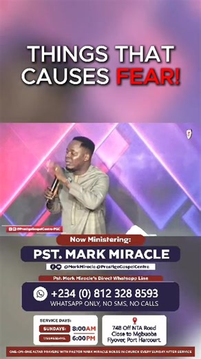 18 reactions | Understanding the Root Causes of FEAR - - - Pst Mark Miracle (Prestige Gospel Centre, Port Harcourt) | Church Gist | Facebook