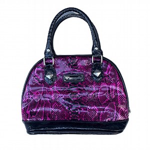 Rare Loungefly Pink Snake Embossed Animal Print Skull Purse