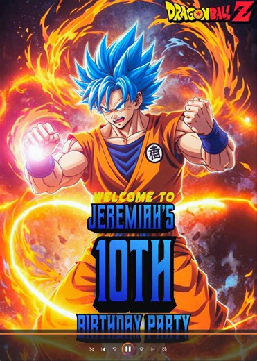 Personalized Animated DBZ Birthday Banner: Goku Anime Party (digital Download) - Etsy