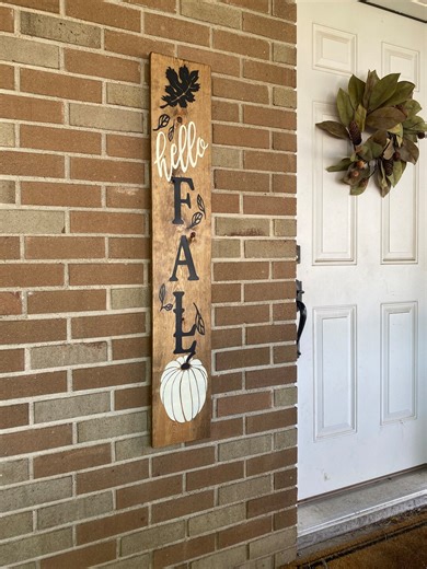 Hand-painted Hello Fall Vertical Porch Sign: 43" Wood Autumn Decor - Etsy Australia