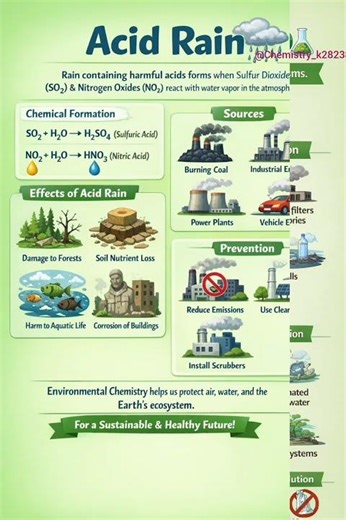 Acid Rain Explained 🌧️ | Causes, Effects & Prevention | Environmental Chemistry#chemistry #education