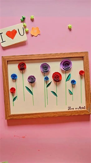Paper Flower Frame | Handmade Wall Art” #diy