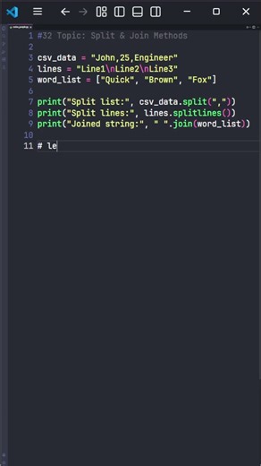[32] Python Split & Join Methods 🔗 Codex People #Shorts #Python #coding #learnpython