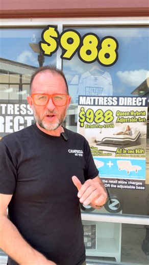 Just $988 and you’ve got a queen size Adjustable Hybrid Mattress System. We’re connecting you direct to the factory for a better rest for less this week and can’t wait for you to come get comfy for less! #shoplocal #sale #fyp #comedy #reels #mattress #stl | Mattress Direct