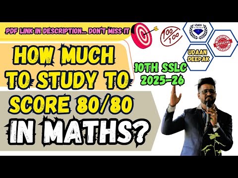 HOW MUCH TO STUDY TO SCORE 80/80 IN MATHS? 10th SSLC EXAM 2025-26 DON'T MISS IT.... ALL TRICS!!!