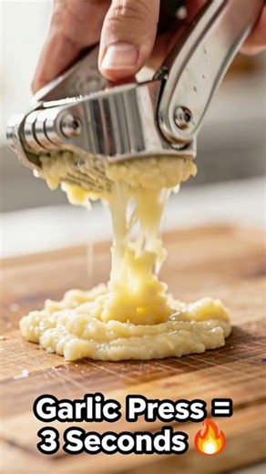 Stop Chopping Garlic Like This 😳 3 Second Garlic Press Hack 🔥 #KitchenHack
