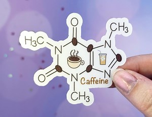 Caffeine Molecule Sticker, Coffee Sticker, Coffee Lover Gift Ideas, Science Sticker, Coffee Gift for Best Friend, Chemistry Sticker - Etsy
