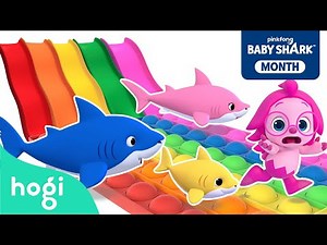Learn Colors with Pop It + Slides (Baby Shark Dance ver.)｜Shark Month Special 🦈｜Hogi Pinkfong