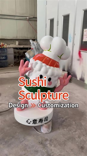 Colorful Cartoon Sushi Sculpture for Restaurant Entrance