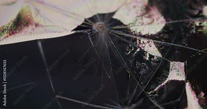 Glitchy matrix. Display distortion. Broken glass television noise texture. Black fractured surface abstract background damaged computer screen.