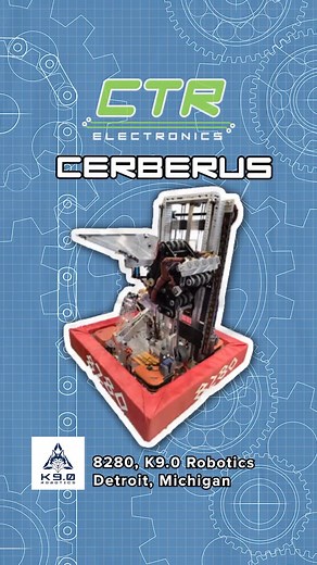 Meet Cerberus, from @k9.0robotics Team 8280! This build is packed with smart engineering, a powerful vision system, and an all-Kraken setup. Watch the full breakdown on YouTube to see how it all comes together. #robotics #stem #buildingrobots | CTR Electronics