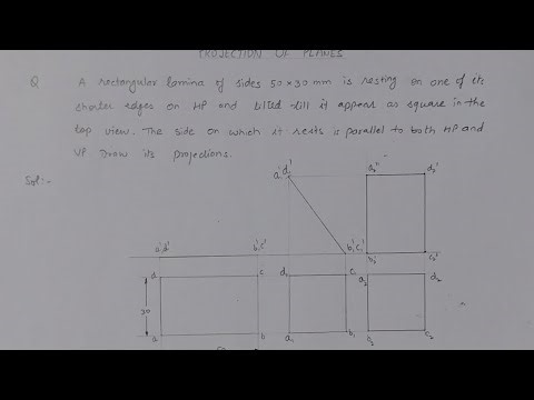 Projection of planes l solved example l step by step explanation l #engineering drawing #planes