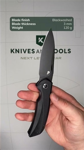 Black Fox Paradigma BF-781-G10, Blackwashed D2, Black G10 pocket knife