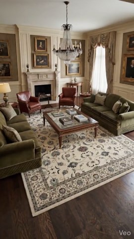 Hand-Tufted Wool Area Rug: Traditional Floral Persian Style, Crimson Ivory Sage