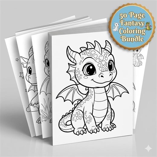 Baby Dragon Coloring Pages for Kids and Adults, Whimsical Teacup Dragon Printable PDF, Relaxing Fantasy Activity, Instant Digital Download - Etsy