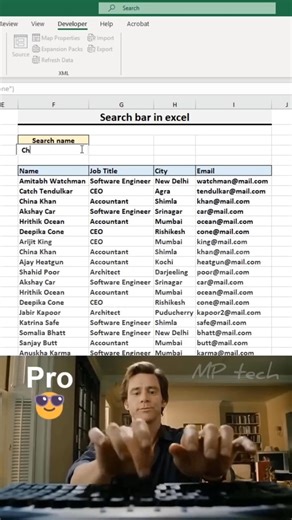 Search bar in excel! 😱 #excel #formula #spreadsheet #office