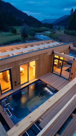 Container Bridge Home Over Stream + Pool Spillway! 😱🌊
