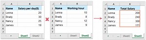 How to multiply values across different sheets in Excel?